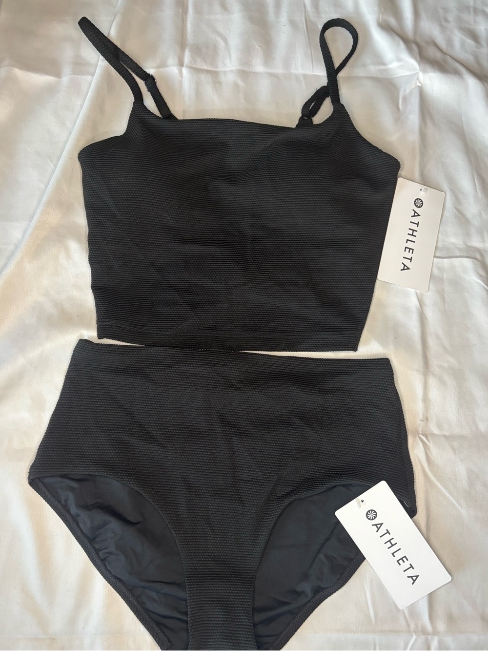 ATHETA SET Swim Suit High Waist Bottoms & Scoop Top.